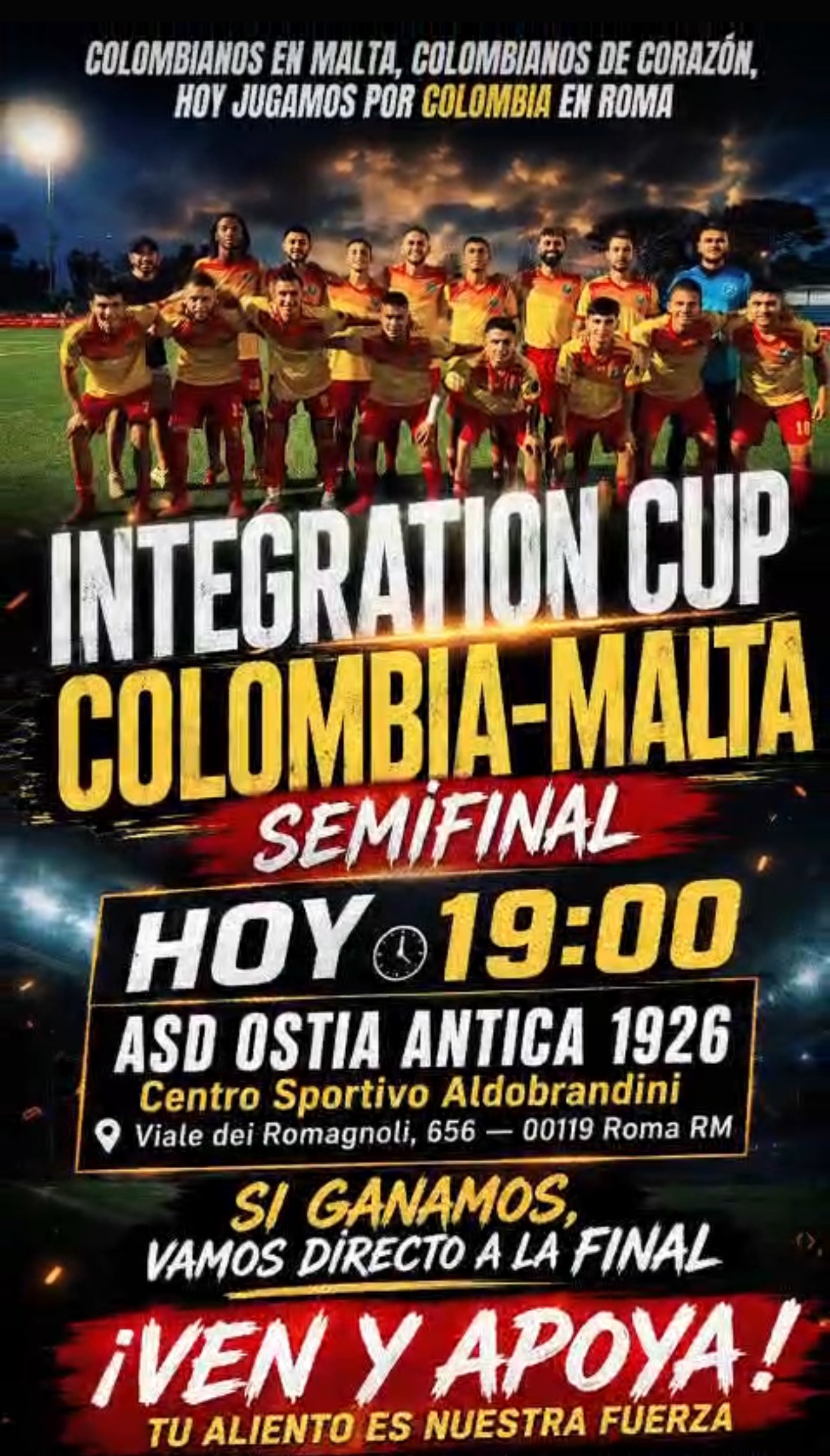 Integration Cup Colombia-Malta Semifinale — Colombianos en Malta, Colombianos de corazón